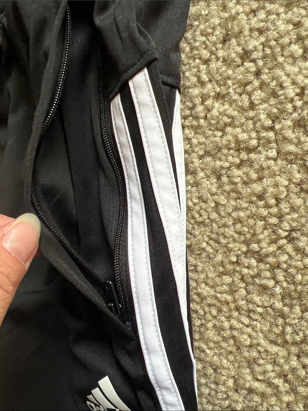 adidas Men's Black Athletic Shorts with White Stripes - Picture 4 of 6